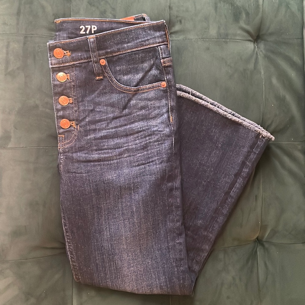 J. Crew Cropped flare mid wash jeans 27P